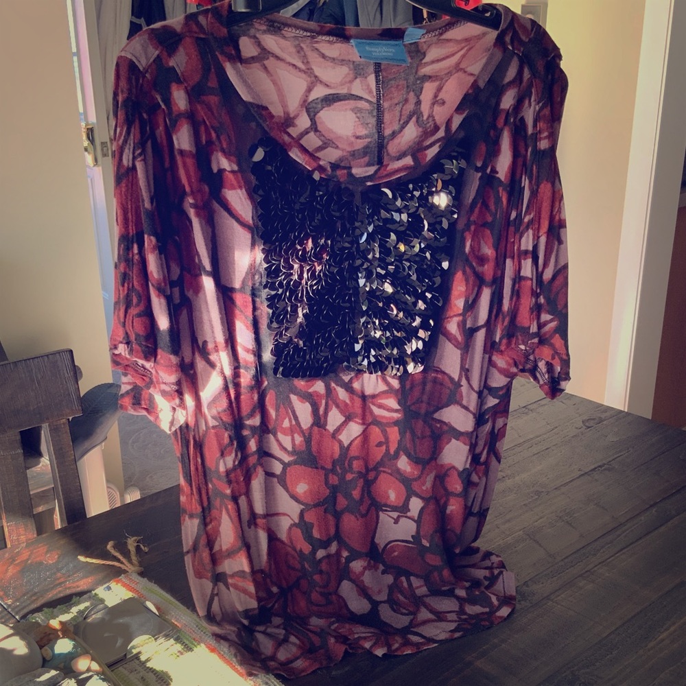 Vera Wang fancy sequined shirt